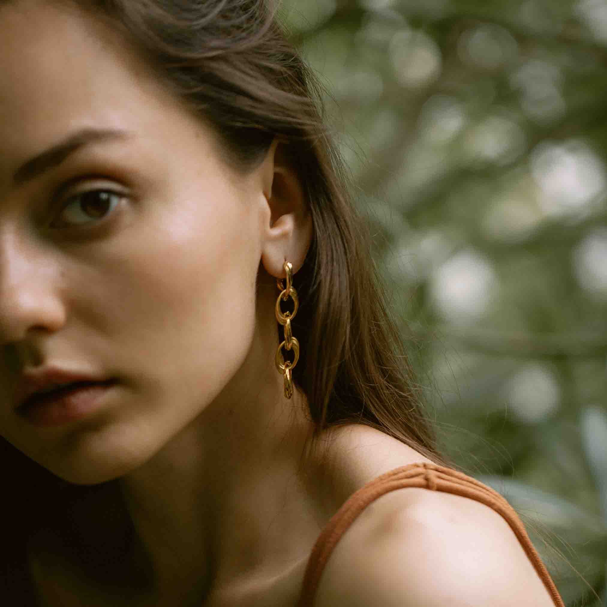 Pair of Cichlid Gold-Plated Drop Vermeil Earrings